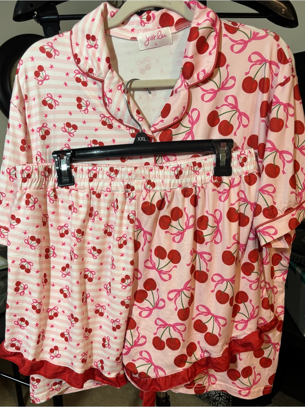 Joules Pink Cherry-Print Women's Pajama Set